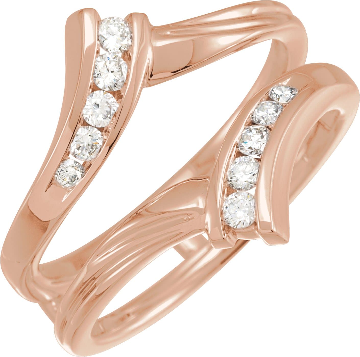 14K Rose 1/4 CTW Natural Diamond Ring Guard