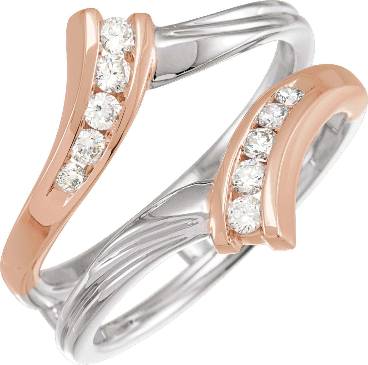 14K Rose 1/4 CTW Natural Diamond Ring Guard