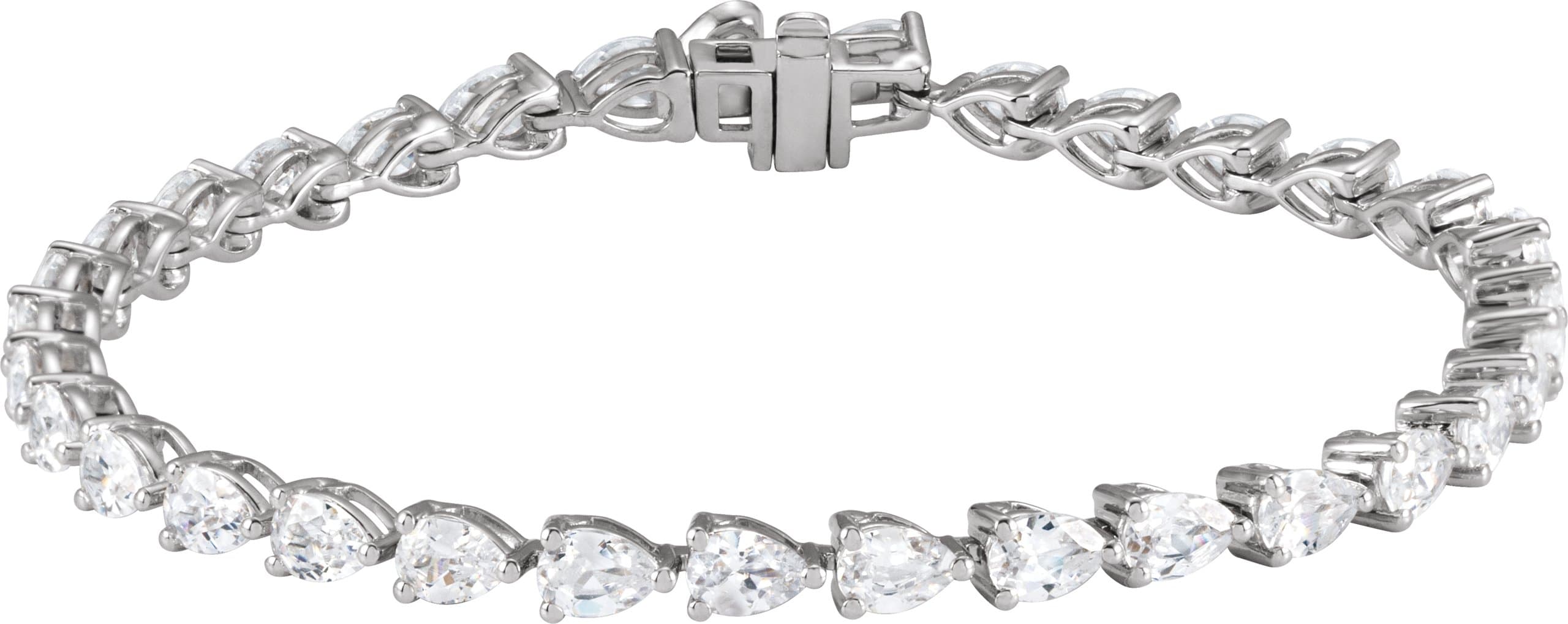14K Rose 6 1/2 CTW Lab-Grown Diamond Line 7" Bracelet