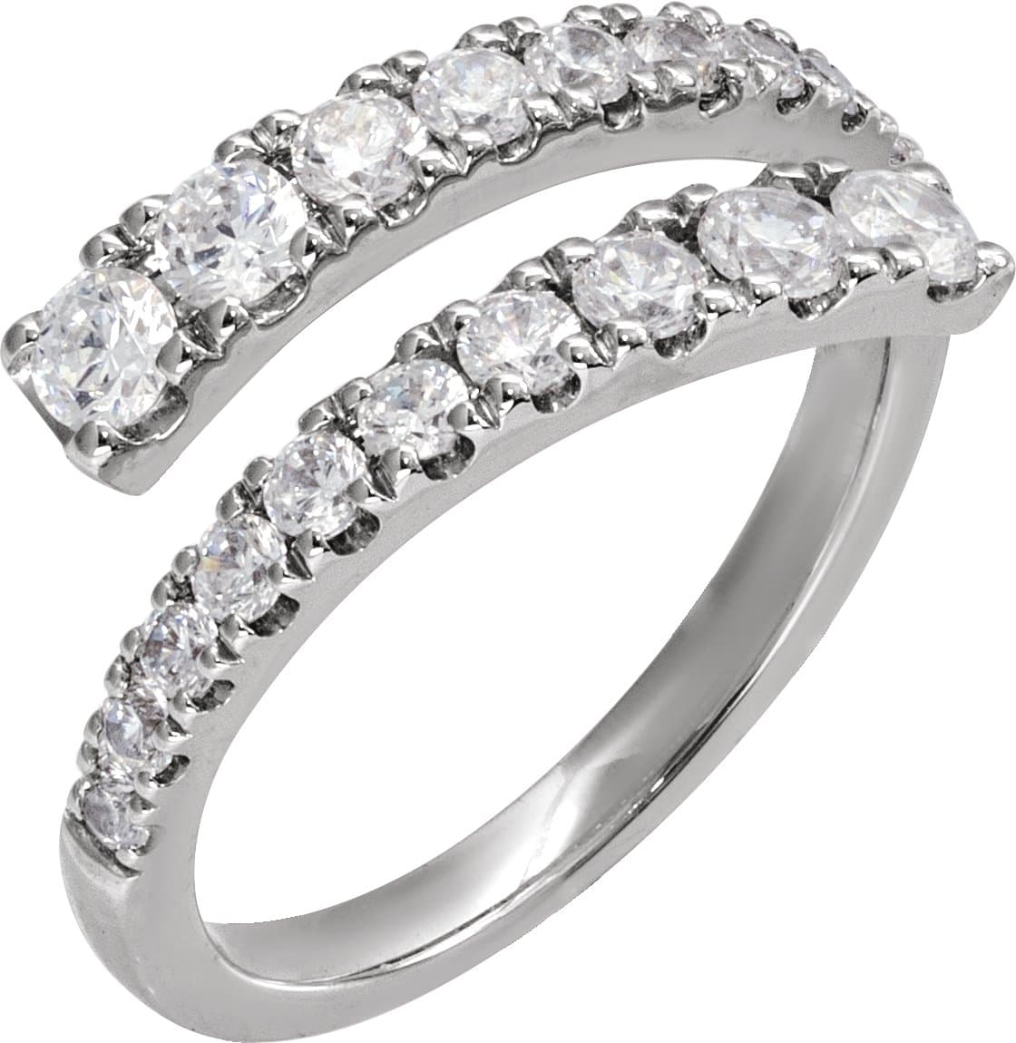 14K Rose Gold 9/10 CTW Lab-Grown Diamond Bypass Ring