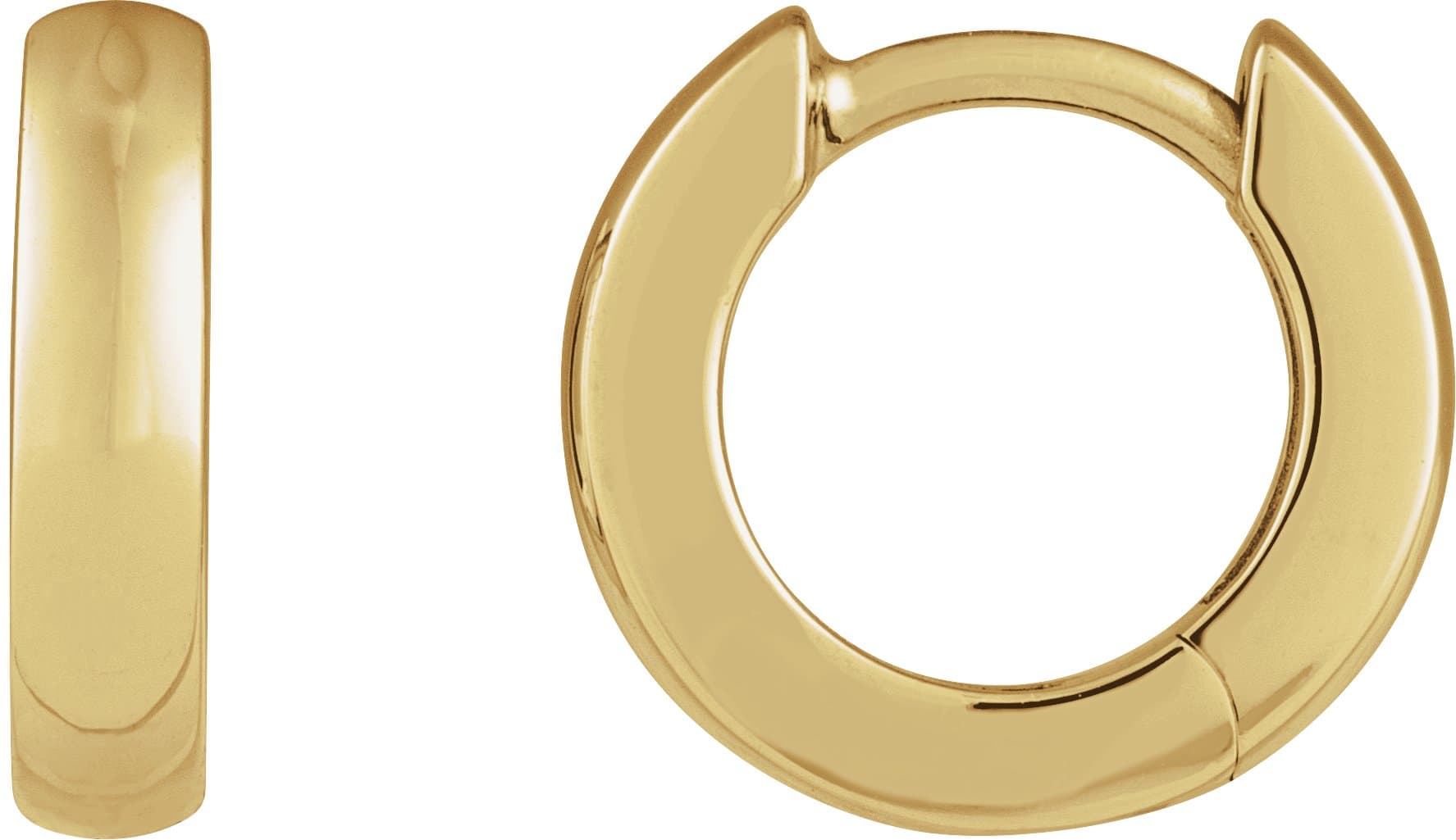 14K Rose Hinged 12 mm Hoop Earrings