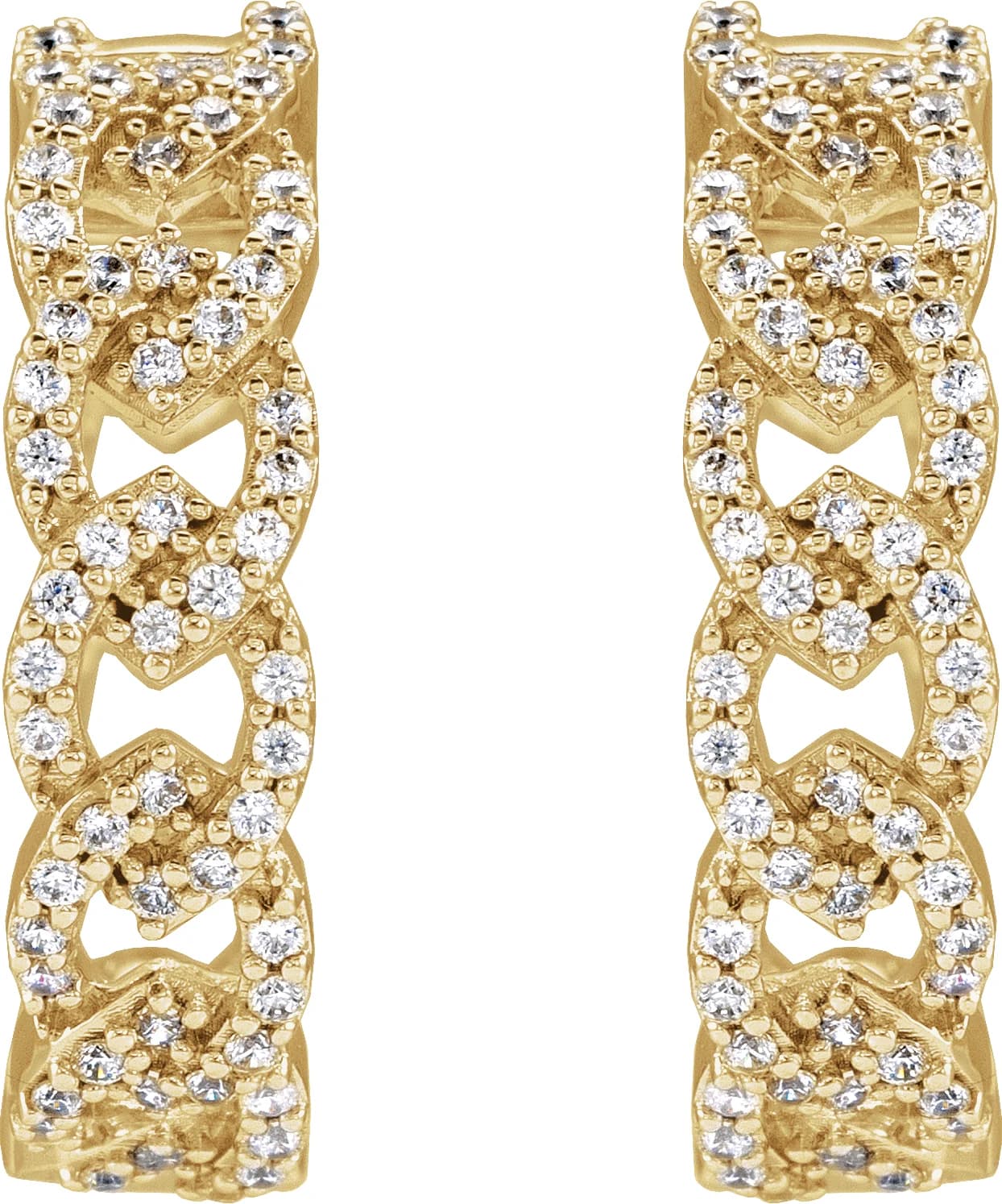 Lab-Grown Diamond Hoop Earrings, view 3