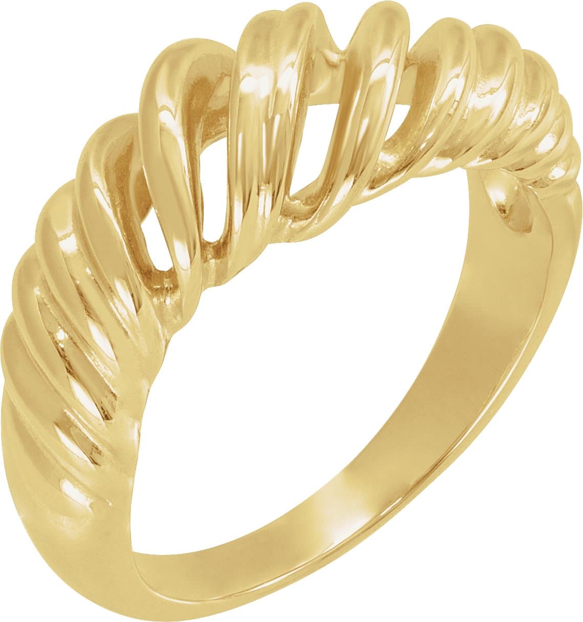 14K Rose Wrap Dome Ring