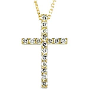 14K White 1/4 CTW Natural Diamond Petite Cross 18" Necklace