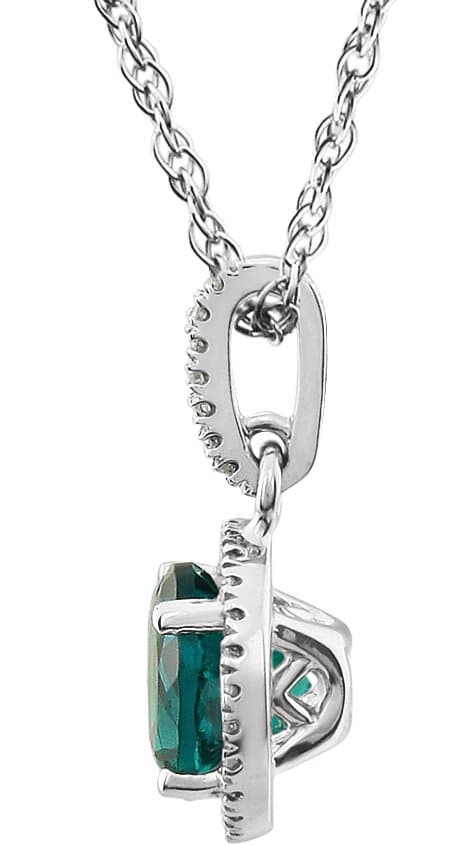 Halo-Style Birthstone Necklace view 2