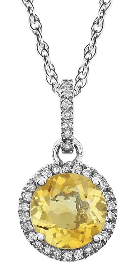 Halo-Style Birthstone Necklace