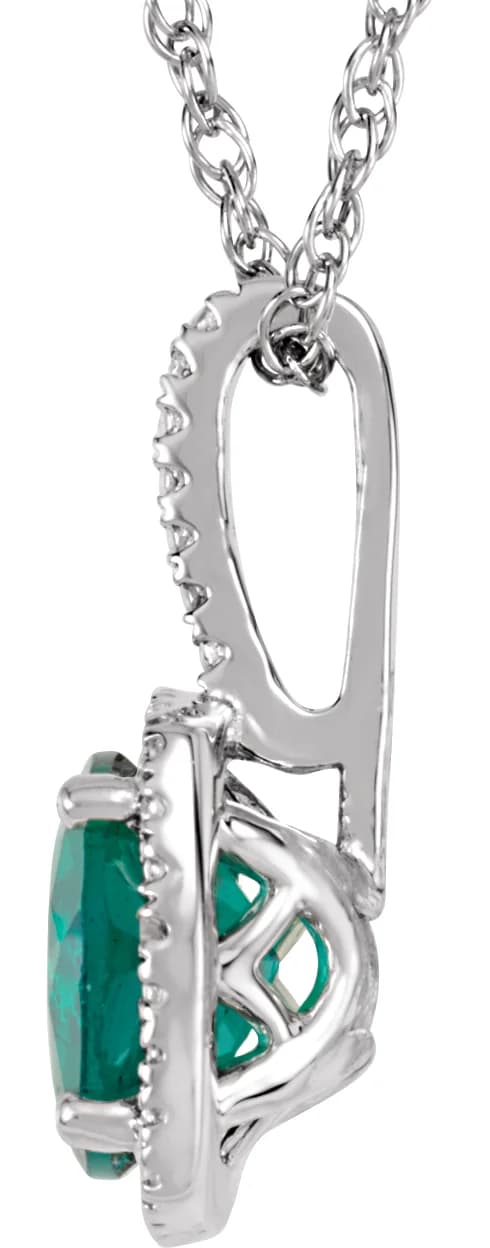 Halo-Style Birthstone Necklace, view 3