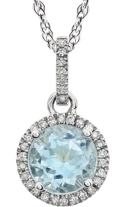 Halo-Style Birthstone Necklace view 1