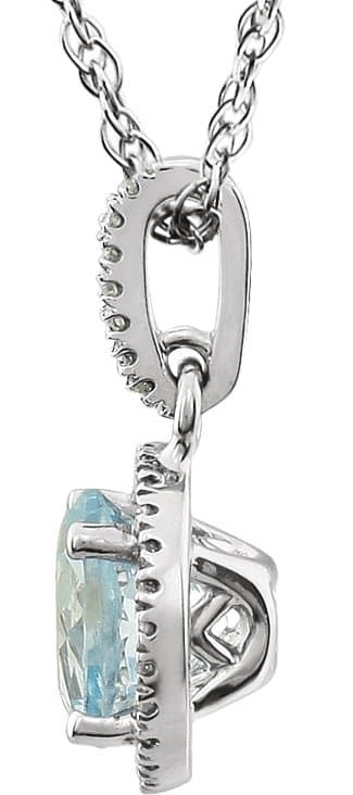 Halo-Style Birthstone Necklace view 2