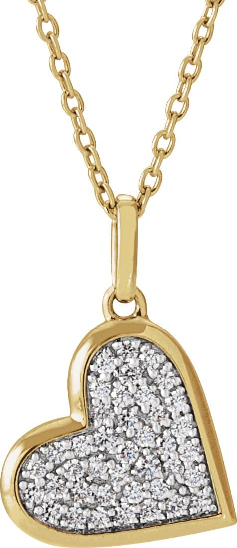 14K White 1/4 CTW Natural Diamond Heart 18 Necklace