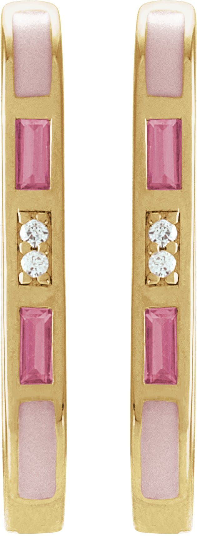Accented Elongated Hoop Earrings view 2