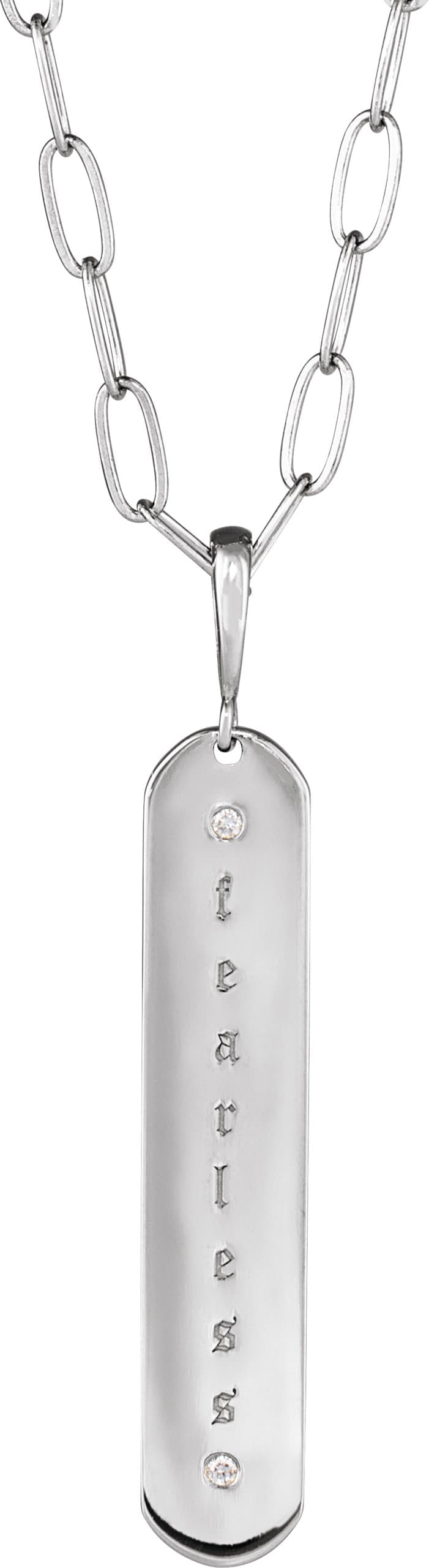 Engravable Accented Bar Necklace or Charm/Pendant view 3