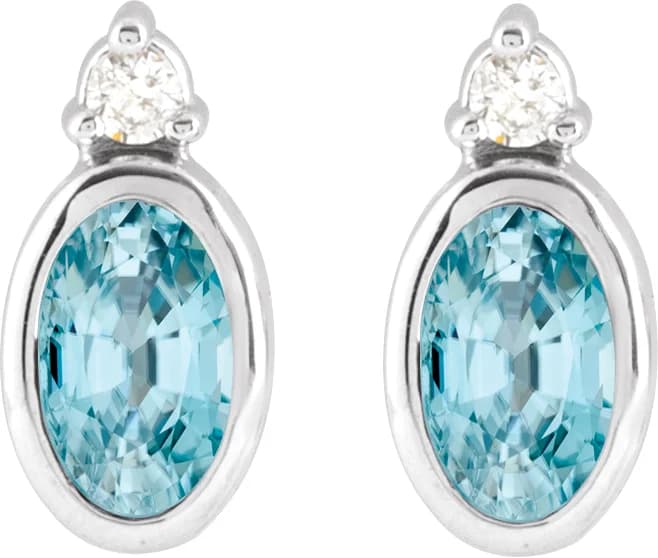 Accented Bezel-Set Earrings, view 3