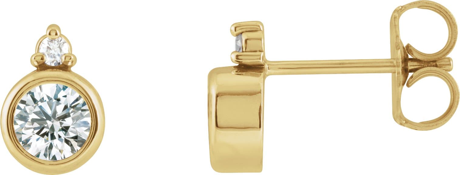 14K Yellow Gold 4 mm 1/2 CTW Natural Diamond Earrings