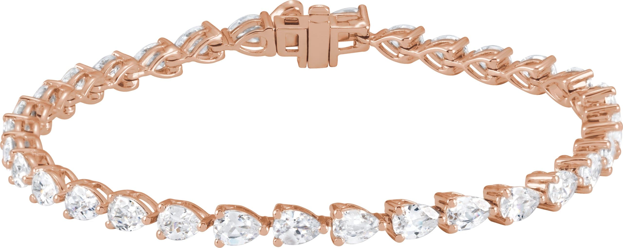 14K Rose 6 1/2 CTW Lab-Grown Diamond Line 7" Bracelet