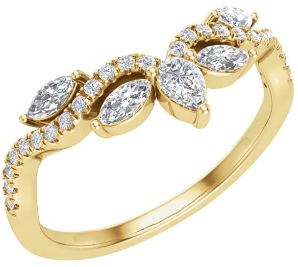 14K Rose 1/2 CTW Lab-Grown Diamond Contour Band