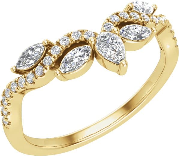 14K Rose 1/2 CTW Lab-Grown Diamond Contour Band