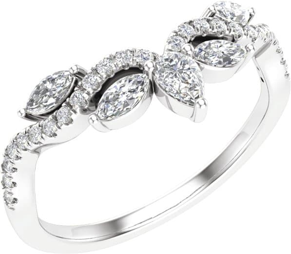 14K Rose 1/2 CTW Lab-Grown Diamond Contour Band
