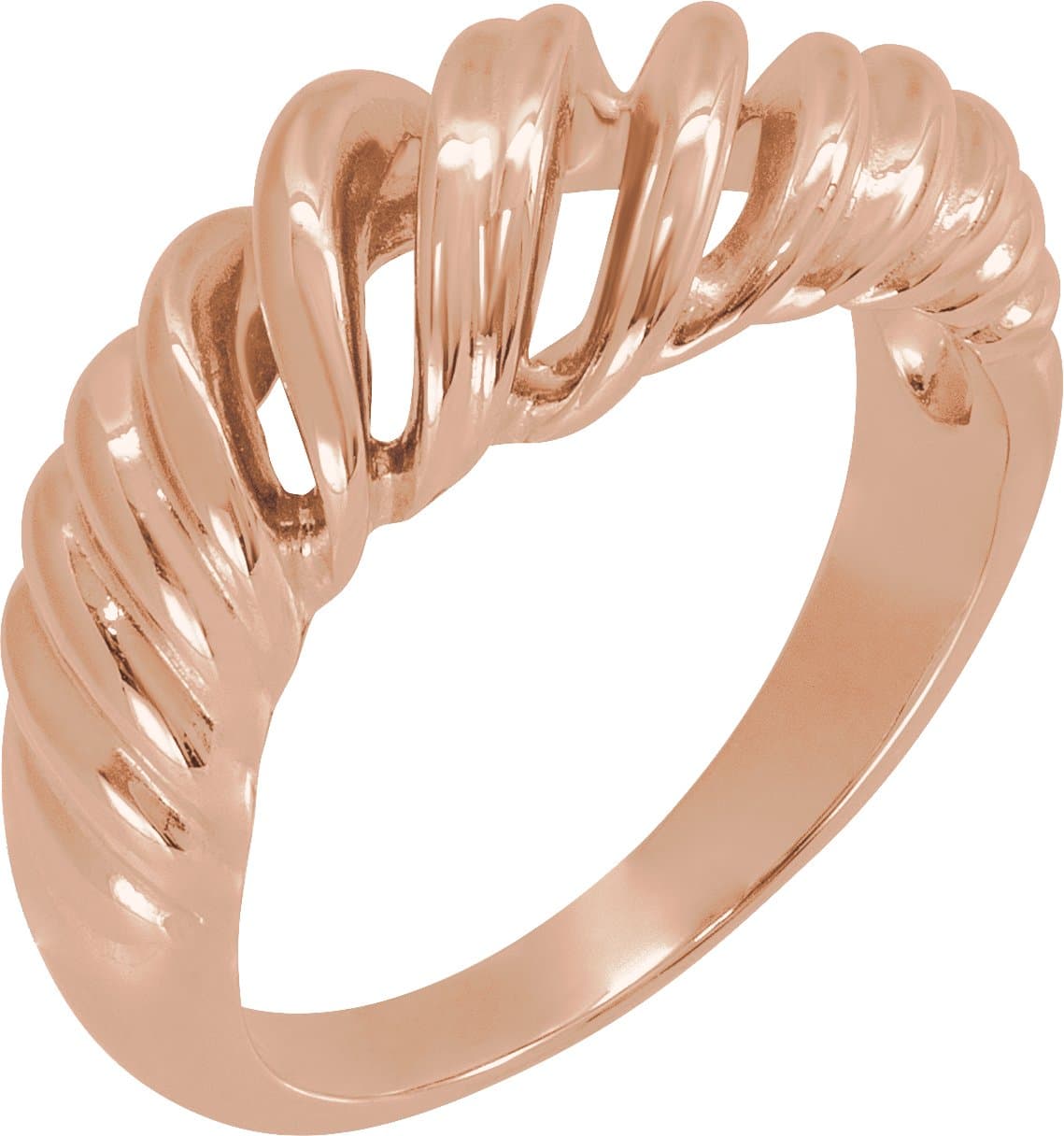 14K Rose Wrap Dome Ring