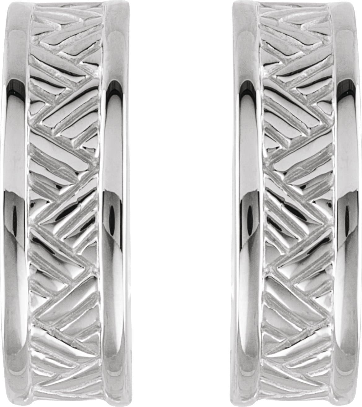 Patterned J-Hoop Earrings view 2