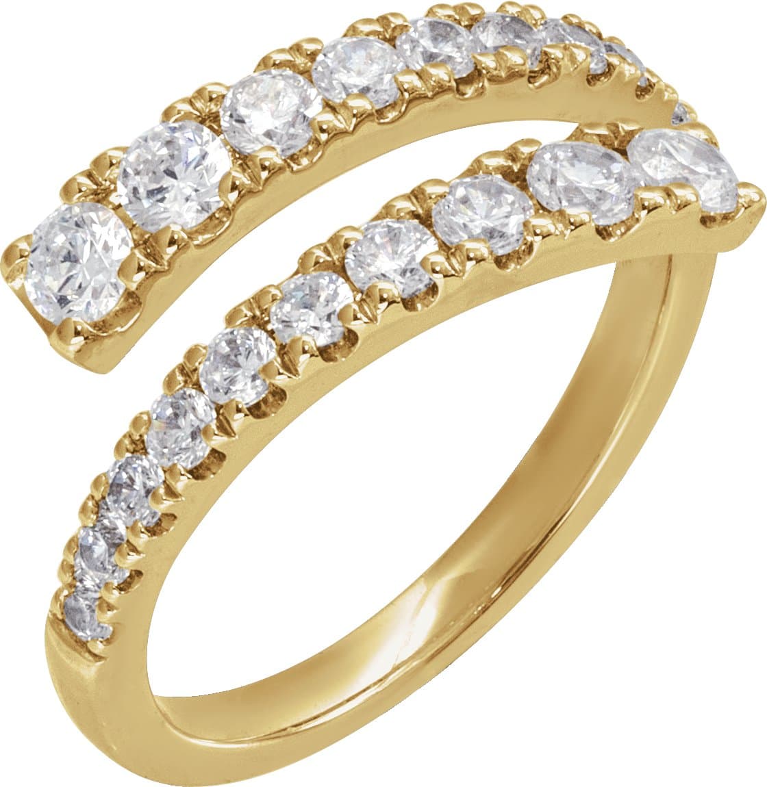14K Rose Gold 9/10 CTW Lab-Grown Diamond Bypass Ring
