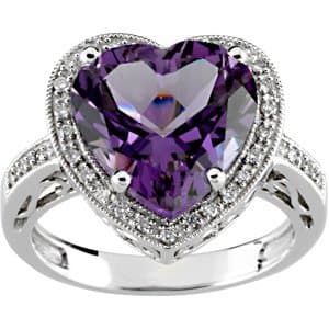 Halo-Style Heart Ring view 3