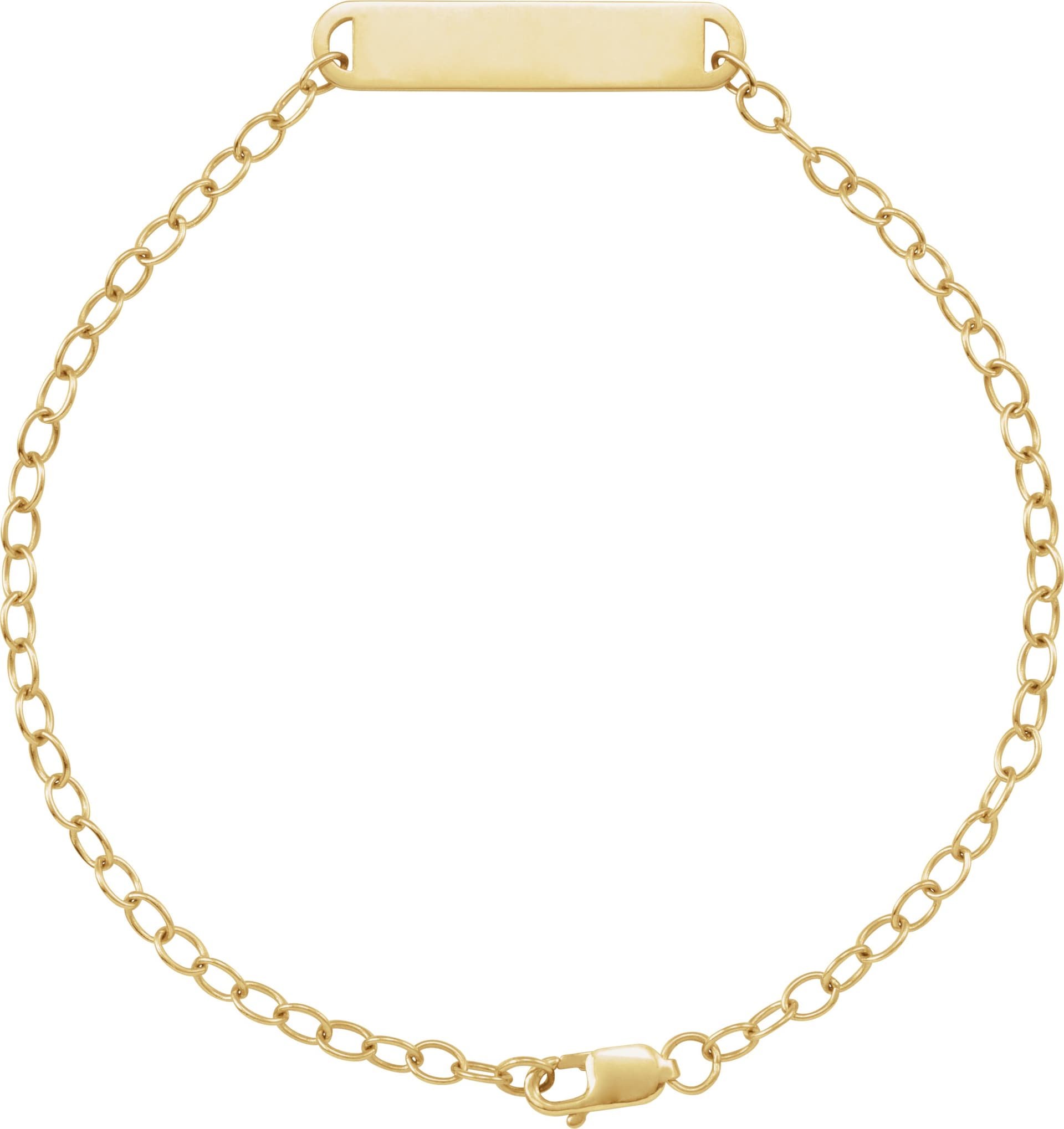 14K Rose Engravable Bar 7" Bracelet