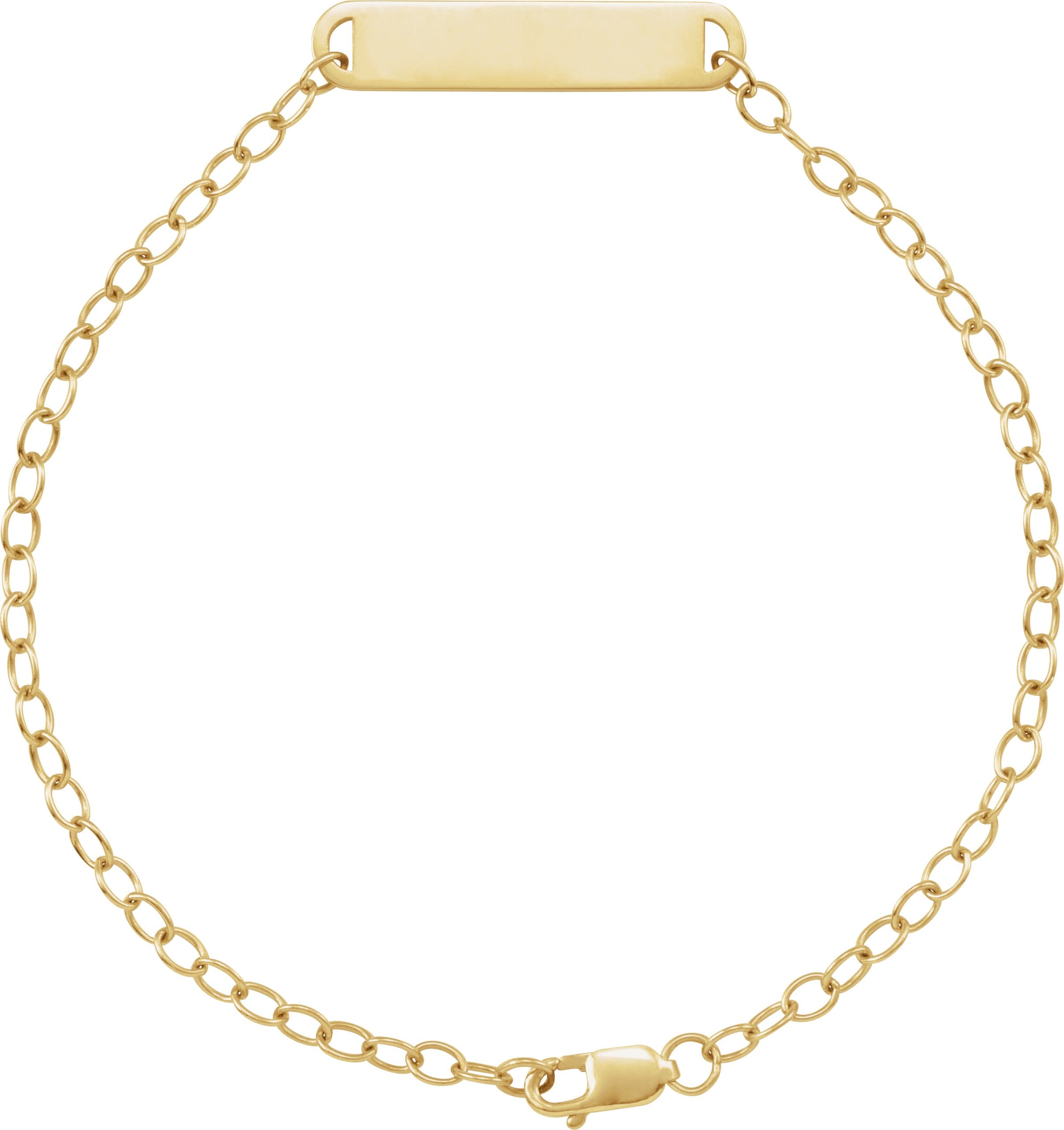 14K Rose Engravable Bar 7" Bracelet
