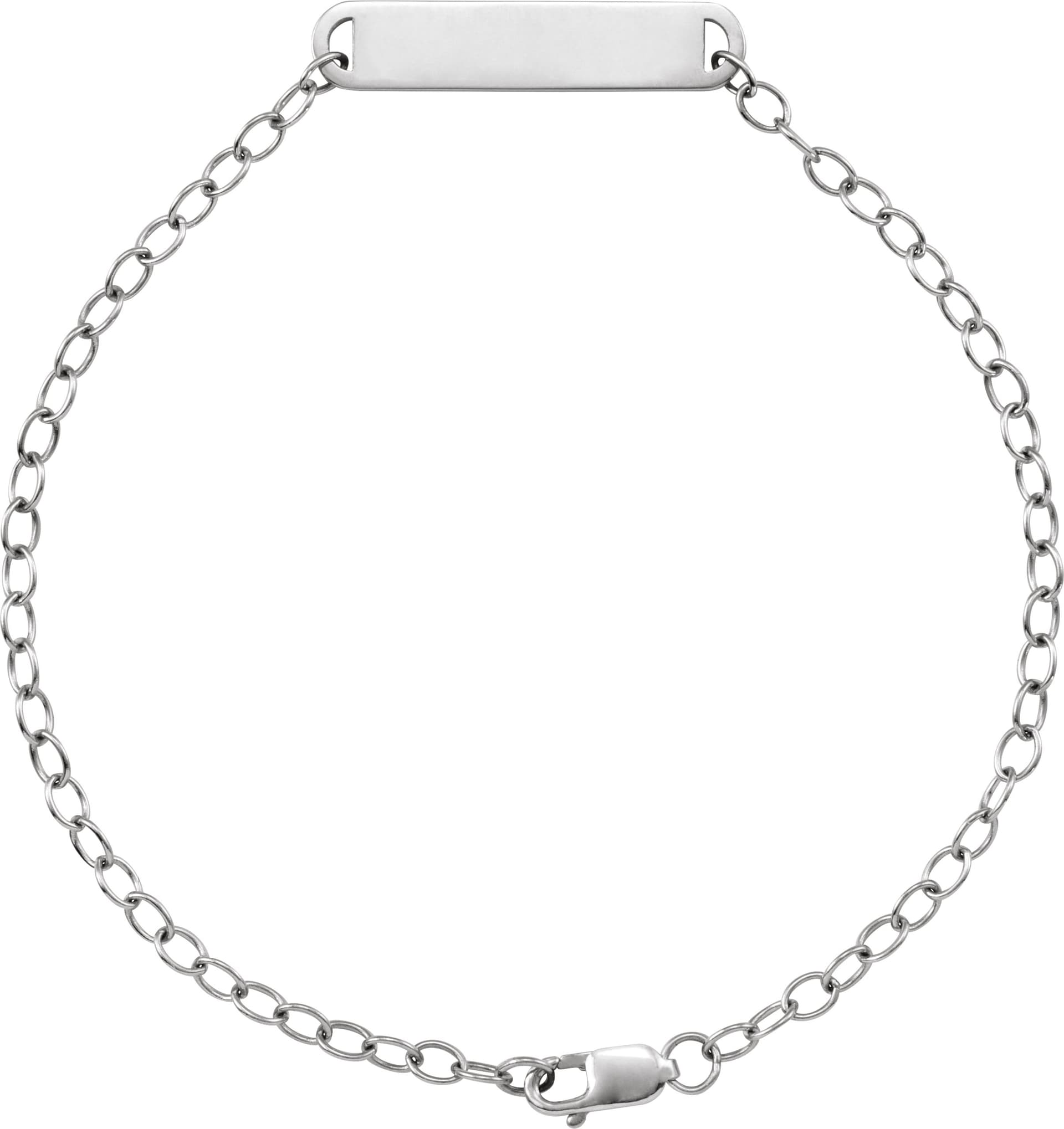 14K Rose Engravable Bar 7" Bracelet