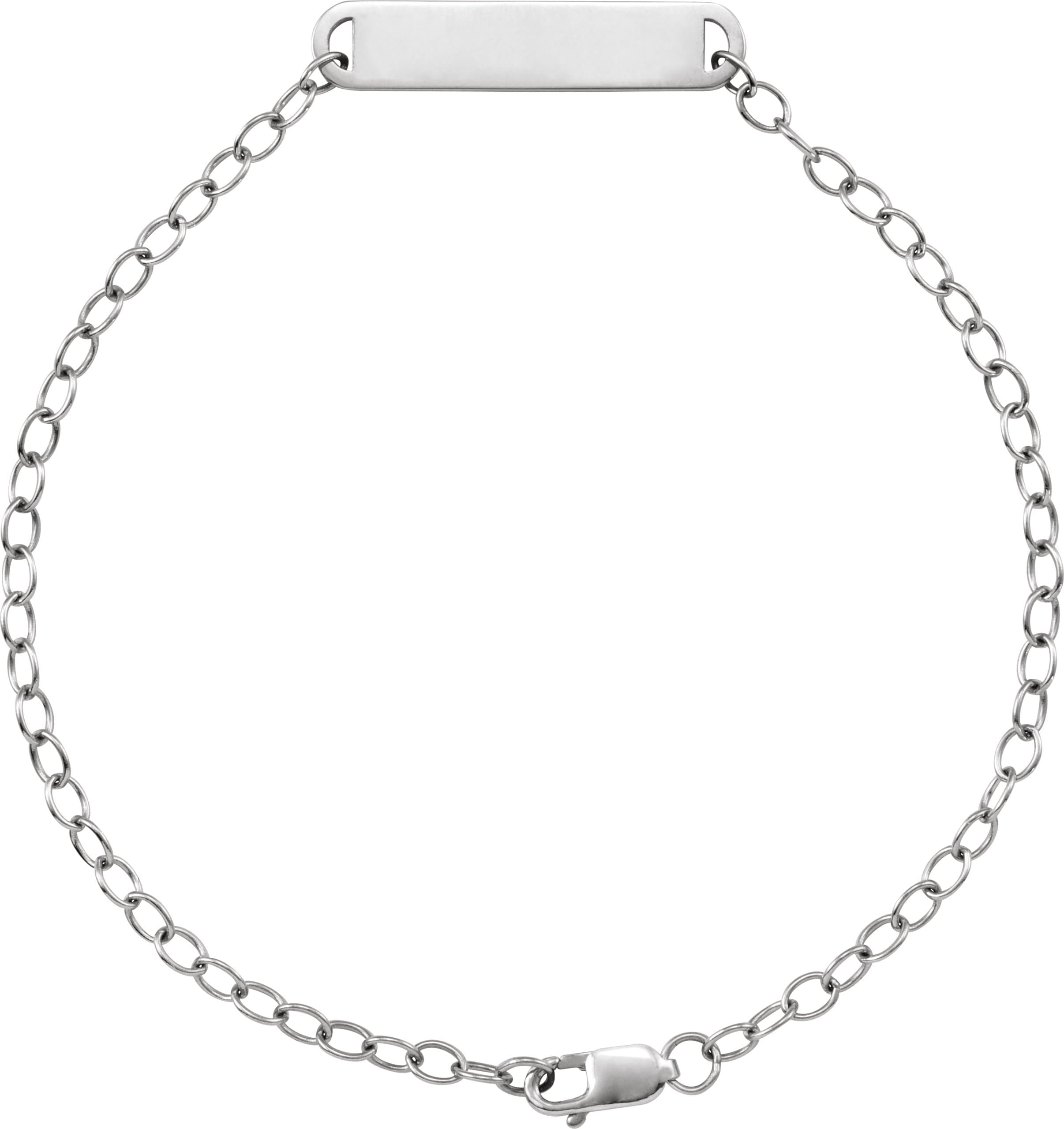 14K Rose Engravable Bar 7" Bracelet