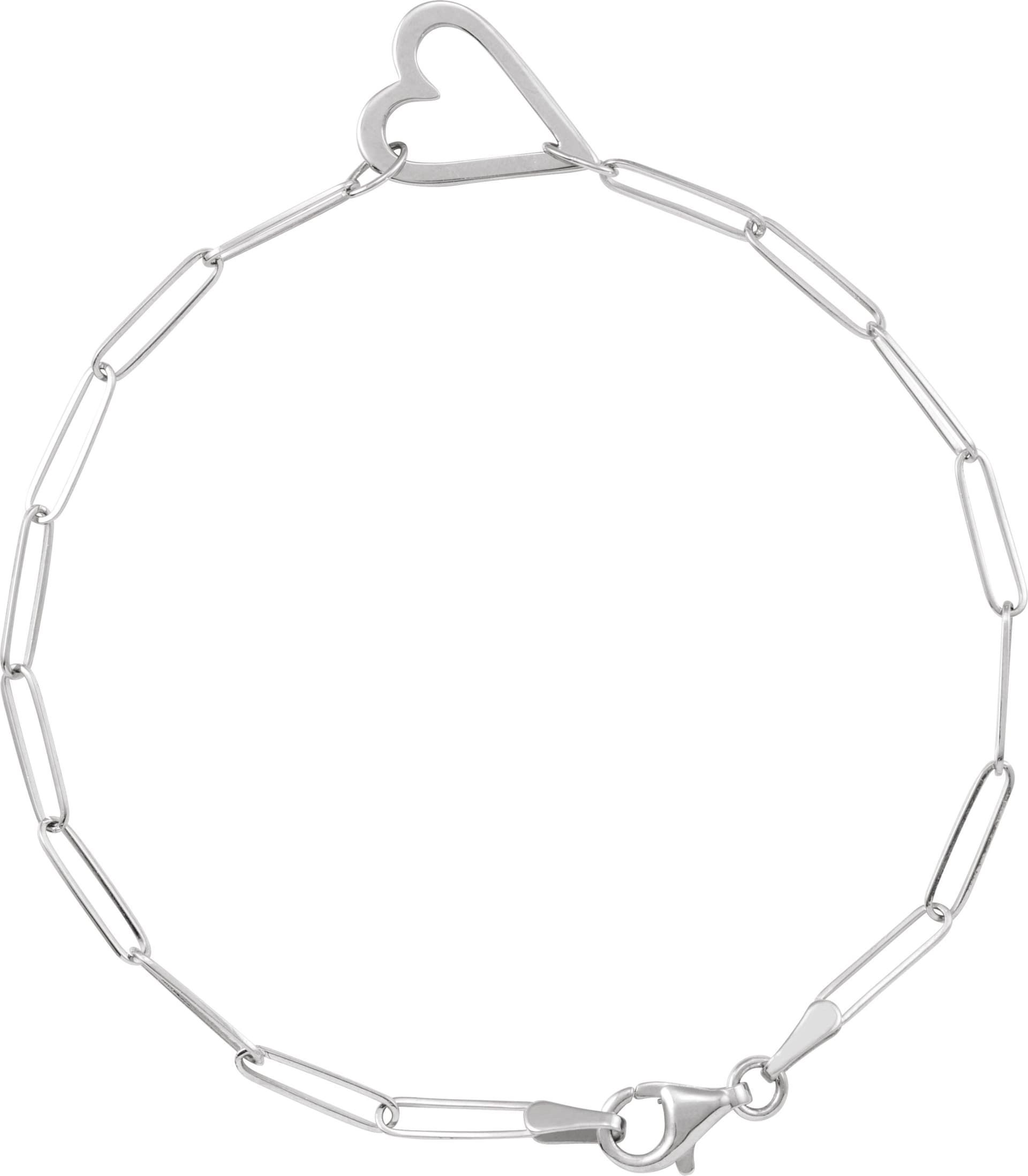 Heart & Paperclip-Style Bracelet view 1