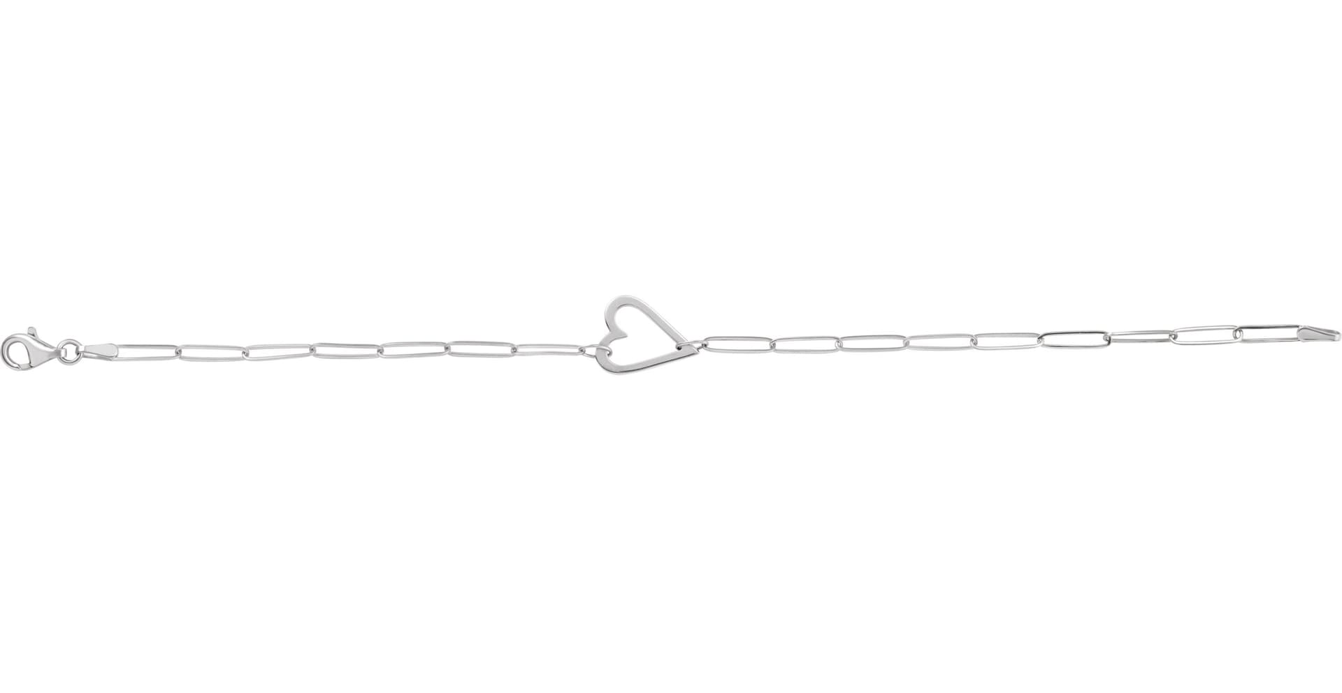 Heart & Paperclip-Style Bracelet view 2