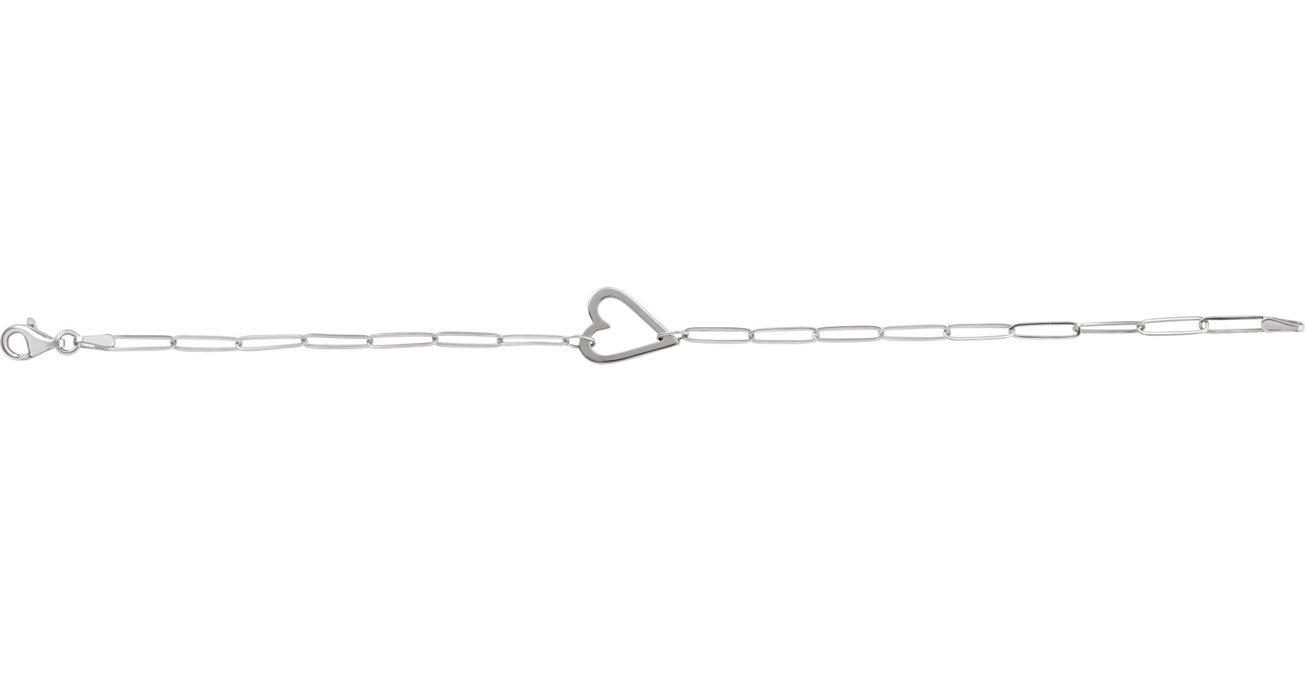 Heart & Paperclip-Style Bracelet view 2