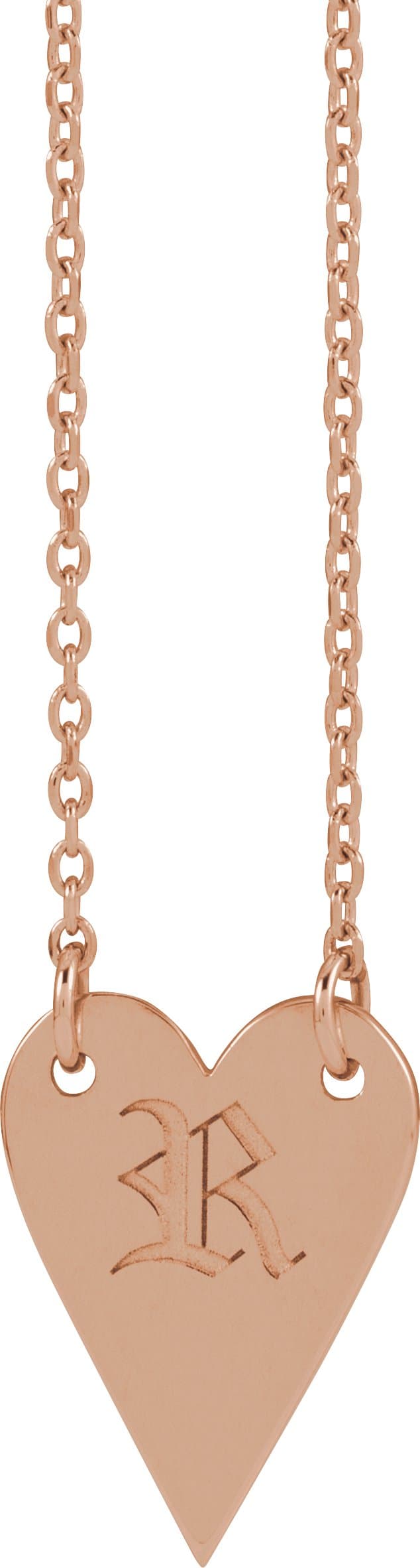 Engravable Heart Necklace or Center view 3
