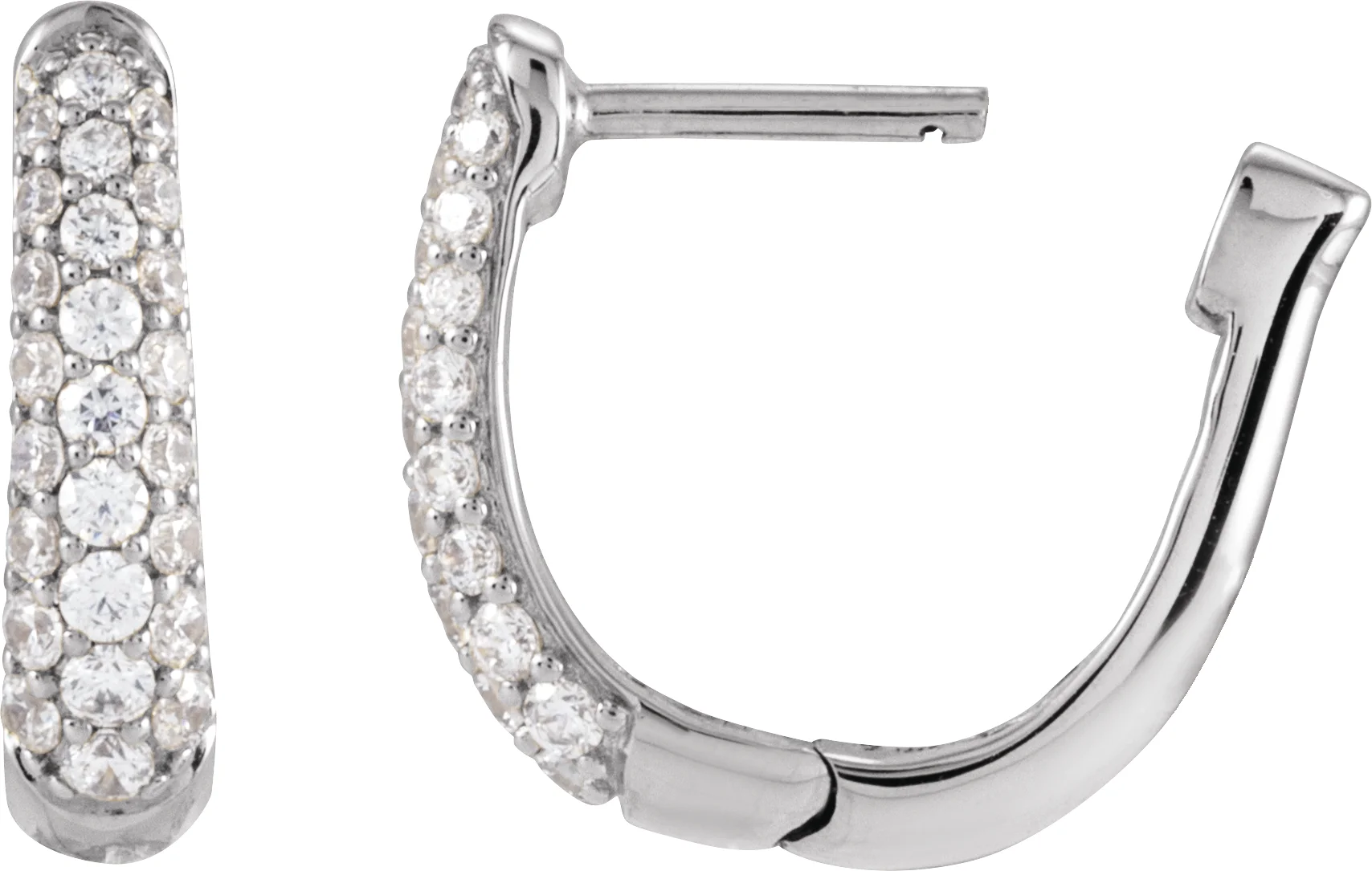 Accented U-Hoop Earrings, view 4