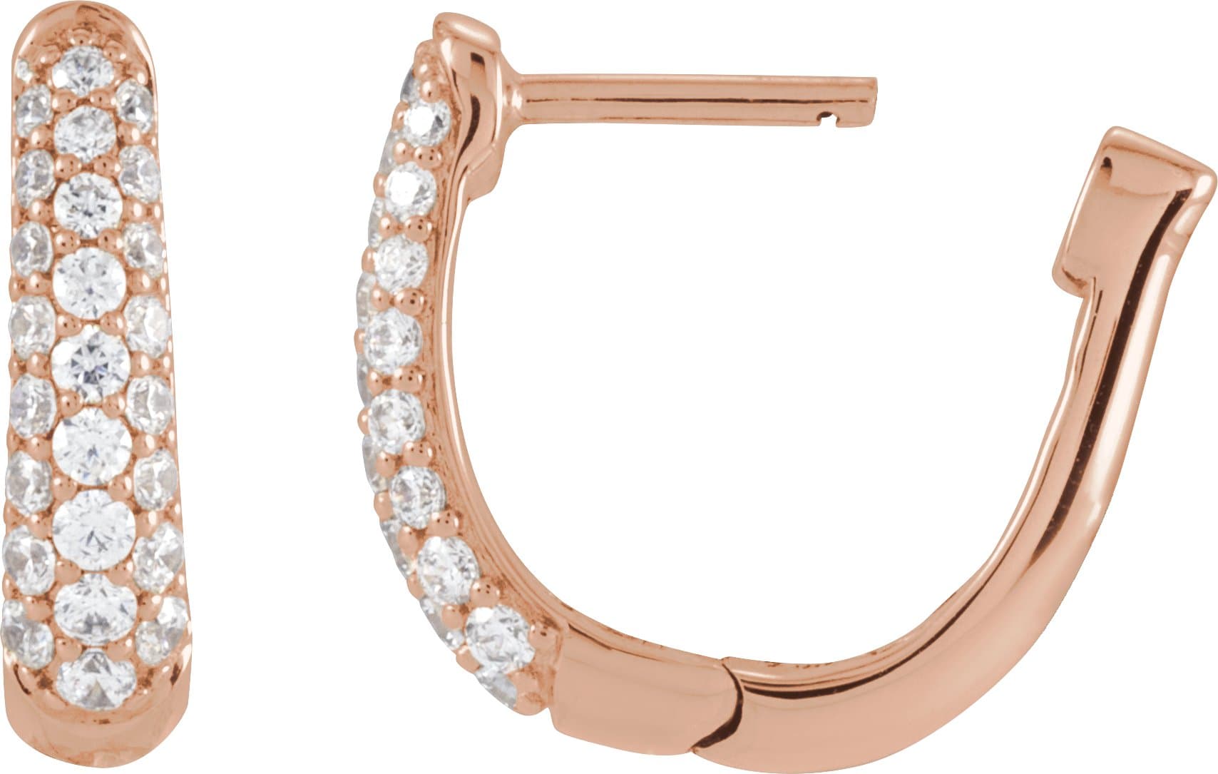 Accented U-Hoop Earrings view 3
