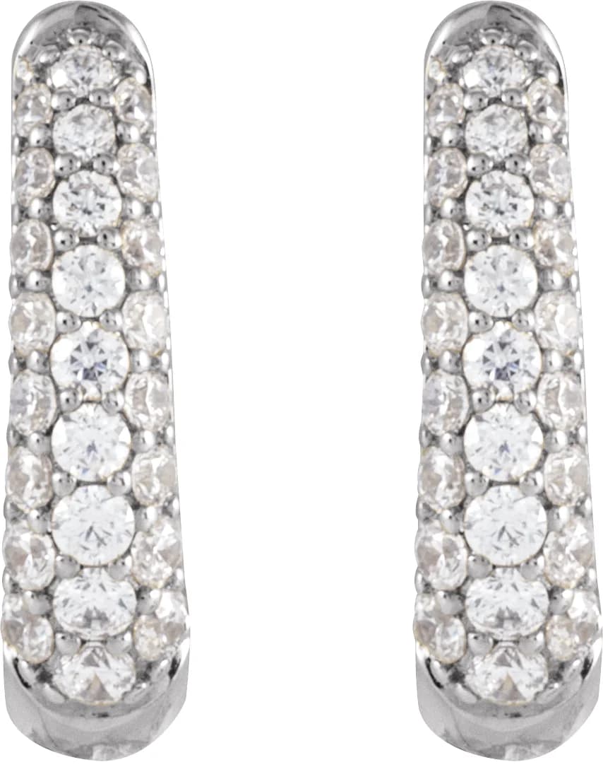Accented U-Hoop Earrings, view 3