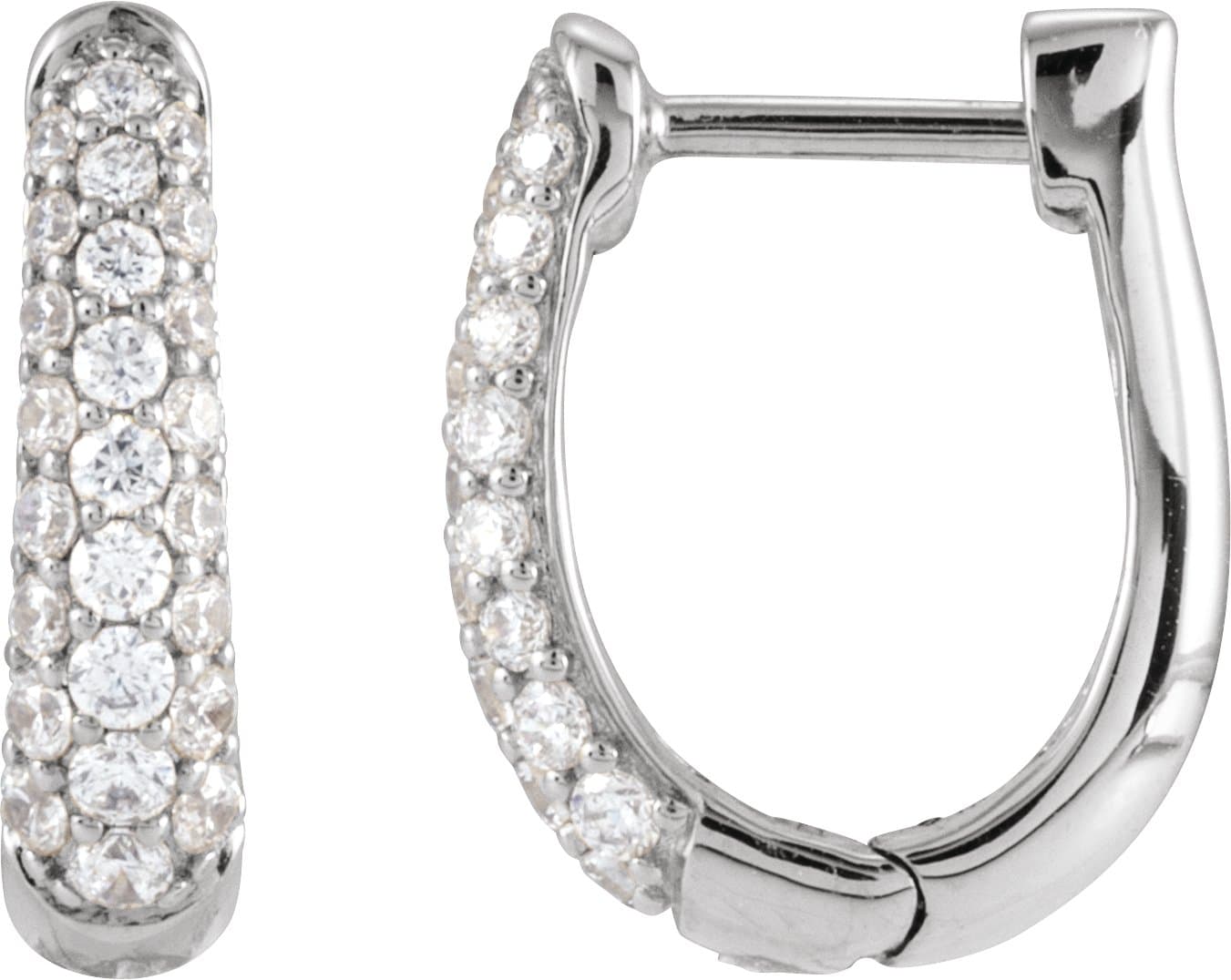 14K Rose 1/2 CTW Natural Diamond 14.9 mm Hoop Earrings