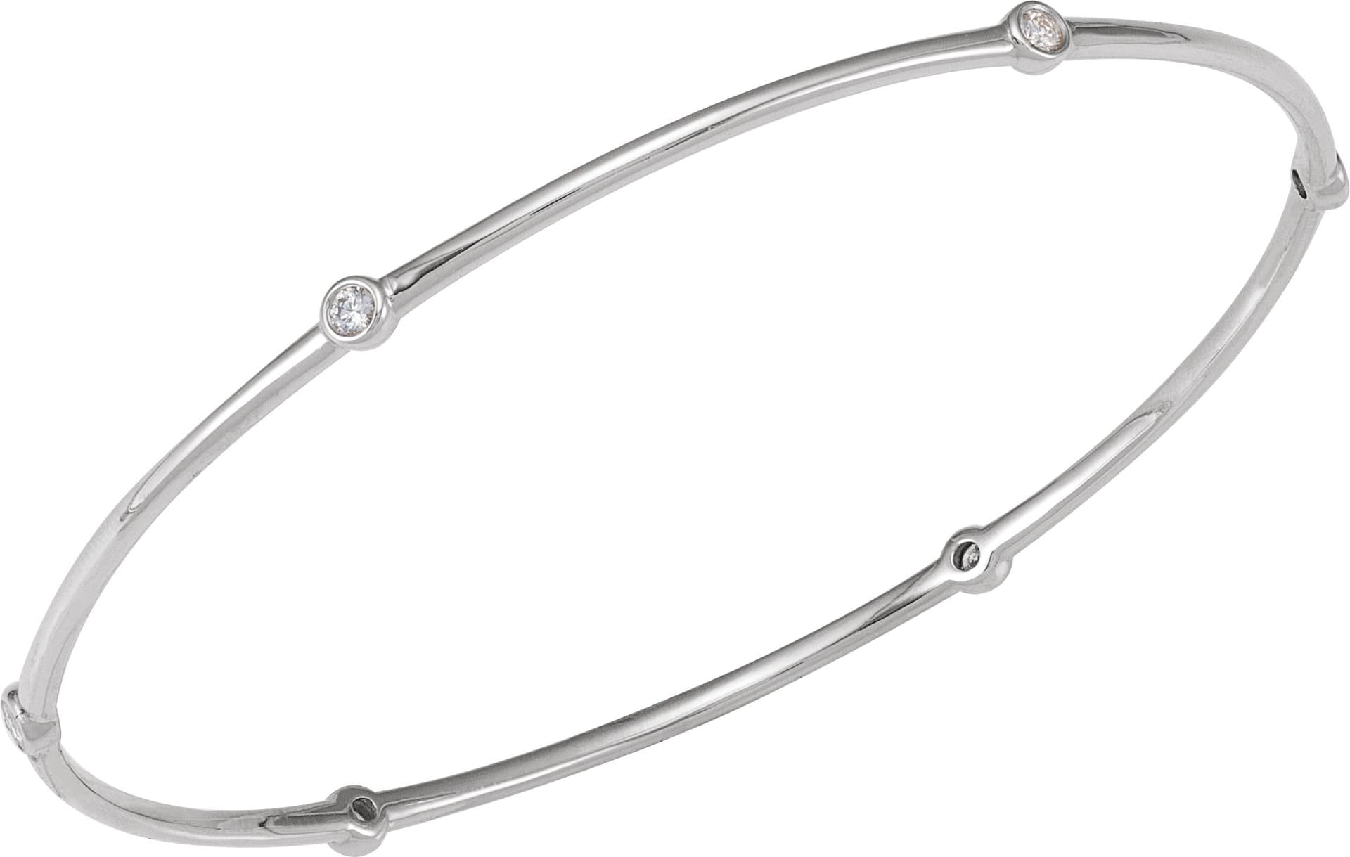 Bezel-Set Bangle Bracelet view 2