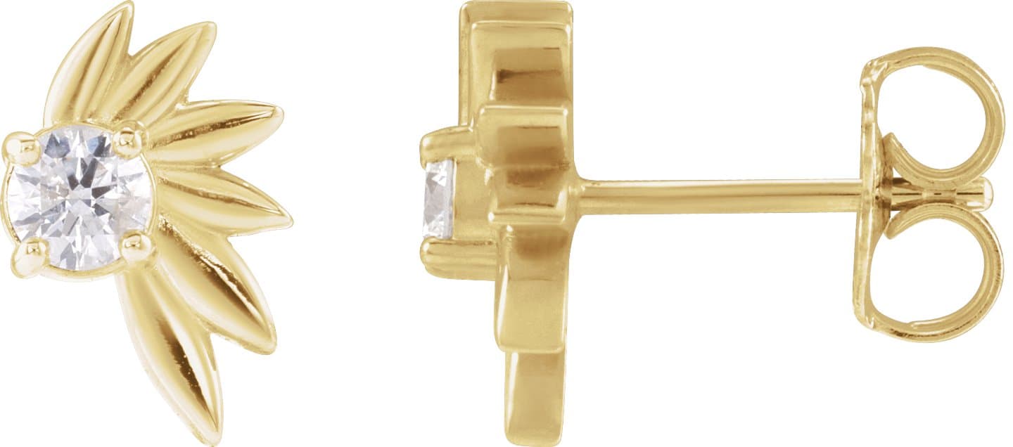 Sterling Silver 1/5 CTW Natural Diamond Half-Flower Earrings