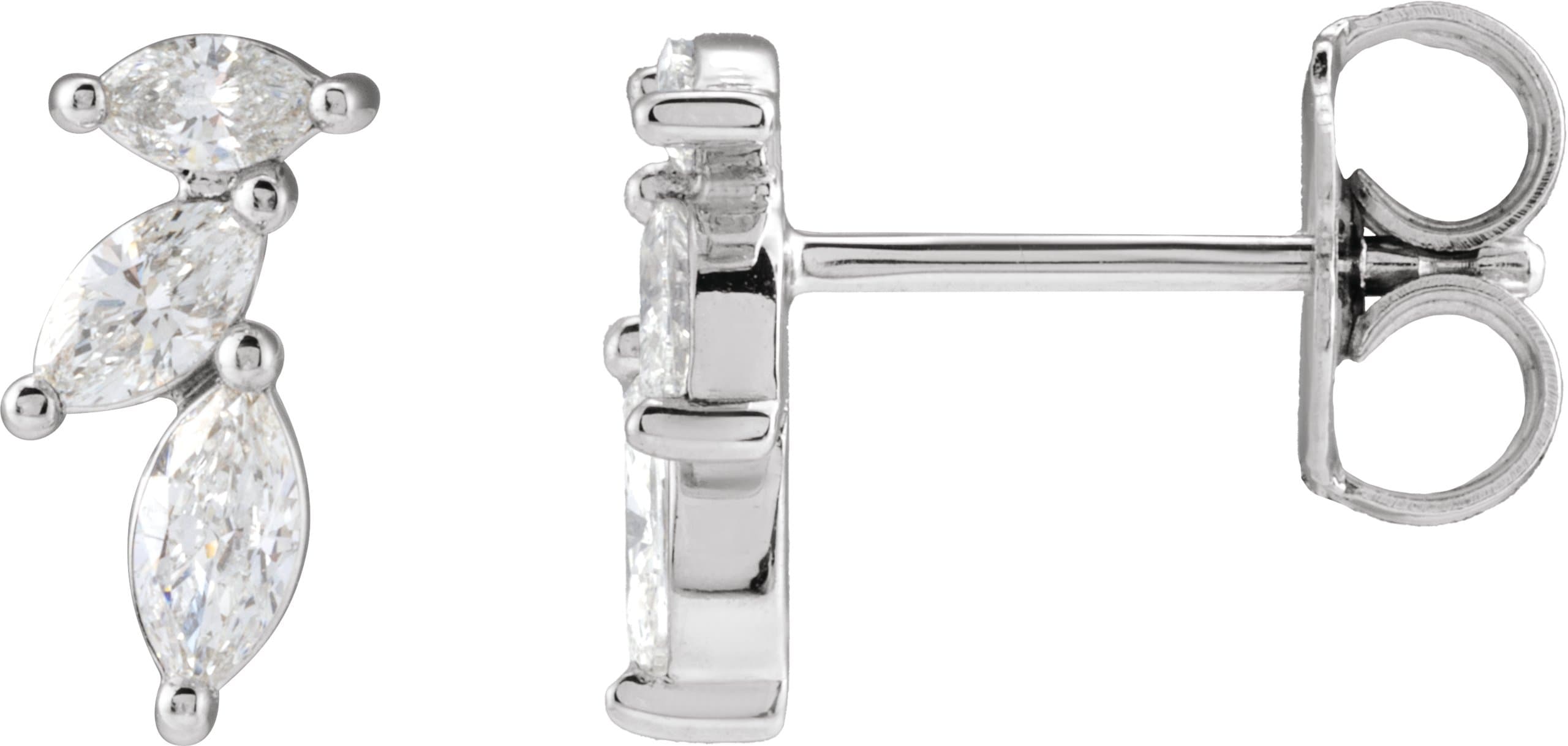 14K Rose 1/3 CTW Natural Diamond Nature-Inspired Earrings