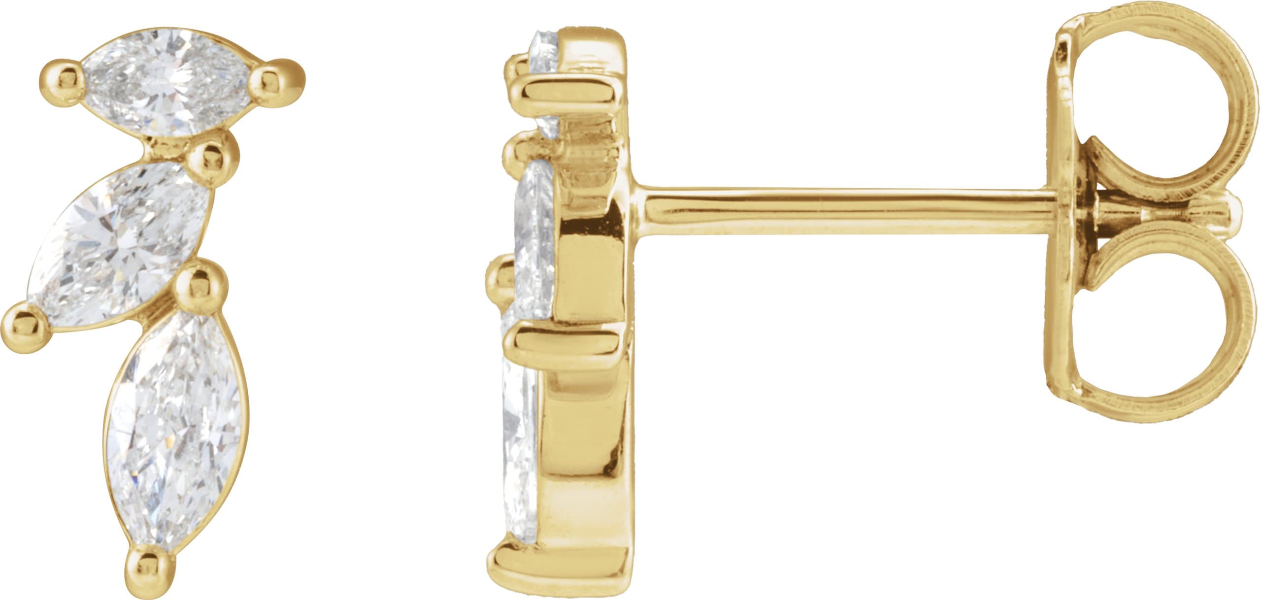 14K Rose 1/3 CTW Natural Diamond Nature-Inspired Earrings