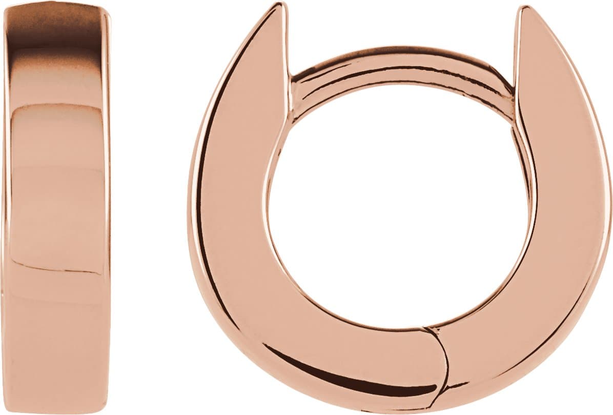 14K Rose Hinged 10.2 mm Hoop Earrings
