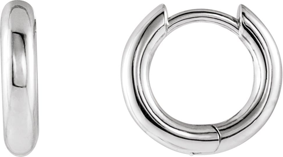 14K Rose Hinged 12 mm Hoop Earrings