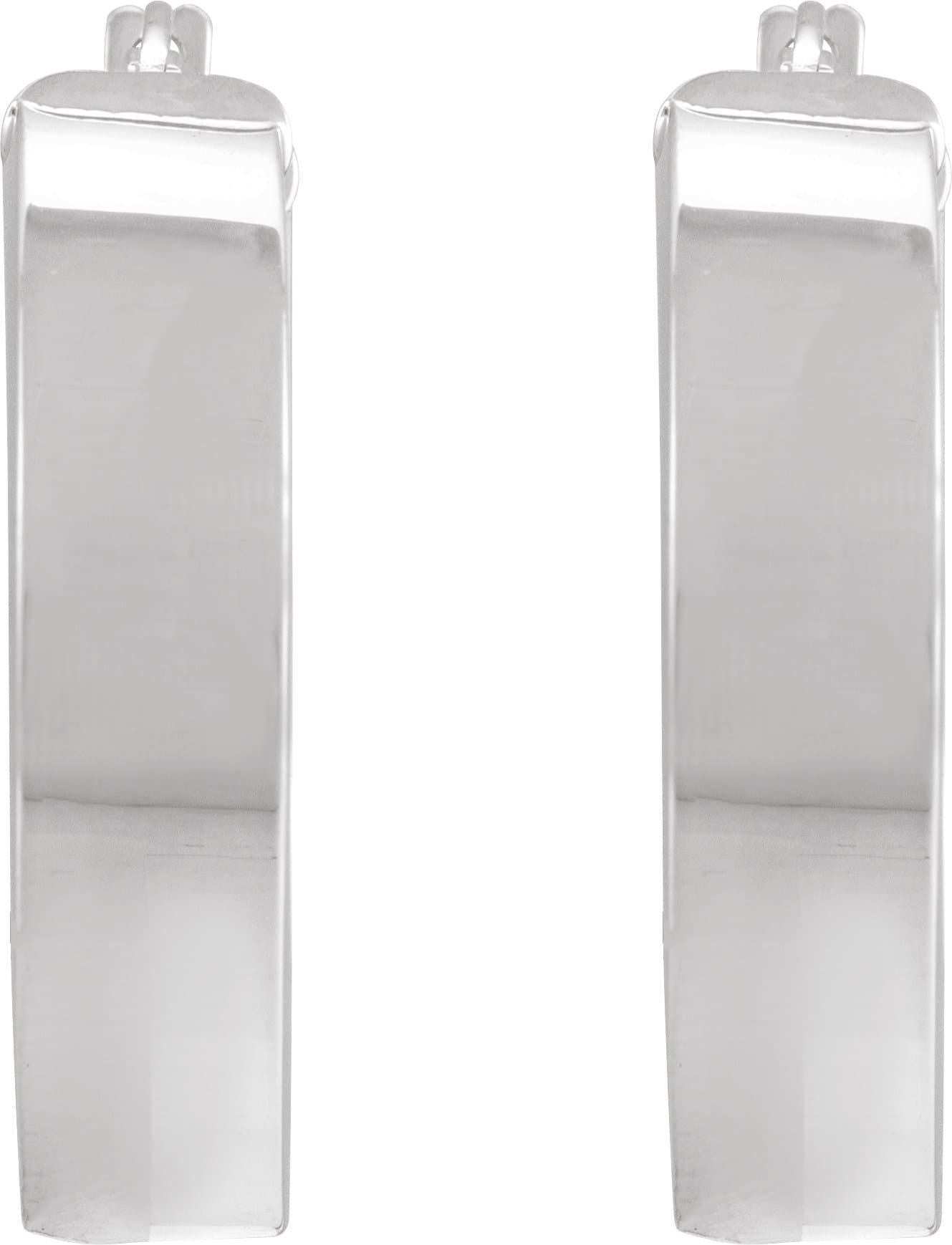 Flat Tube Hoop Earrings view 2