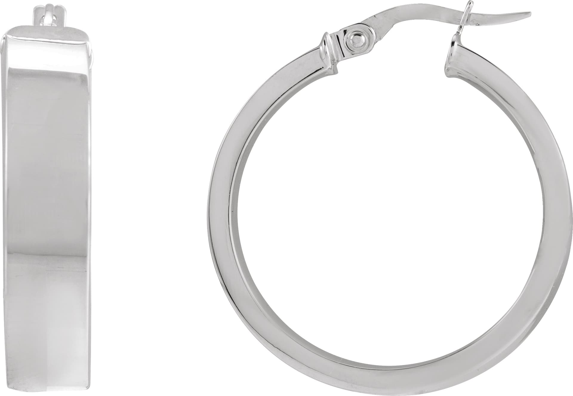 Flat Tube Hoop Earrings view 1