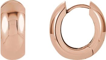 14K Rose Hinged 16.75 mm Hoop Earrings