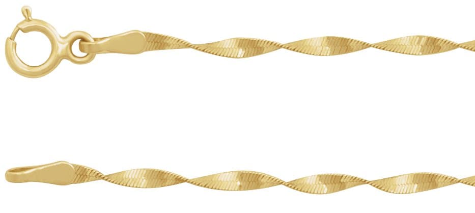 1.6 mm Twisted Herringbone Chain view 1
