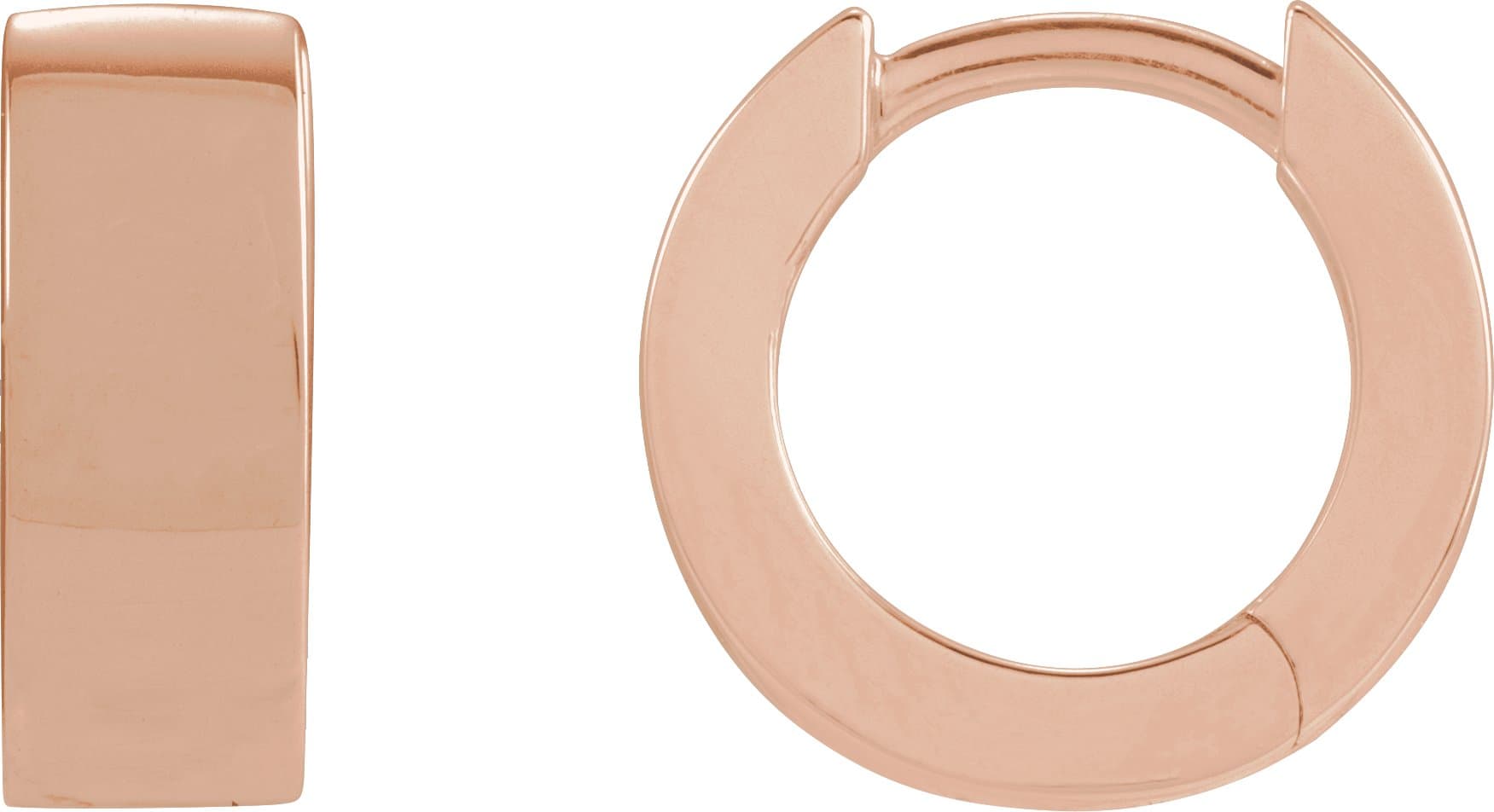 14K Rose Hinged 11.5 mm Hoop Earrings