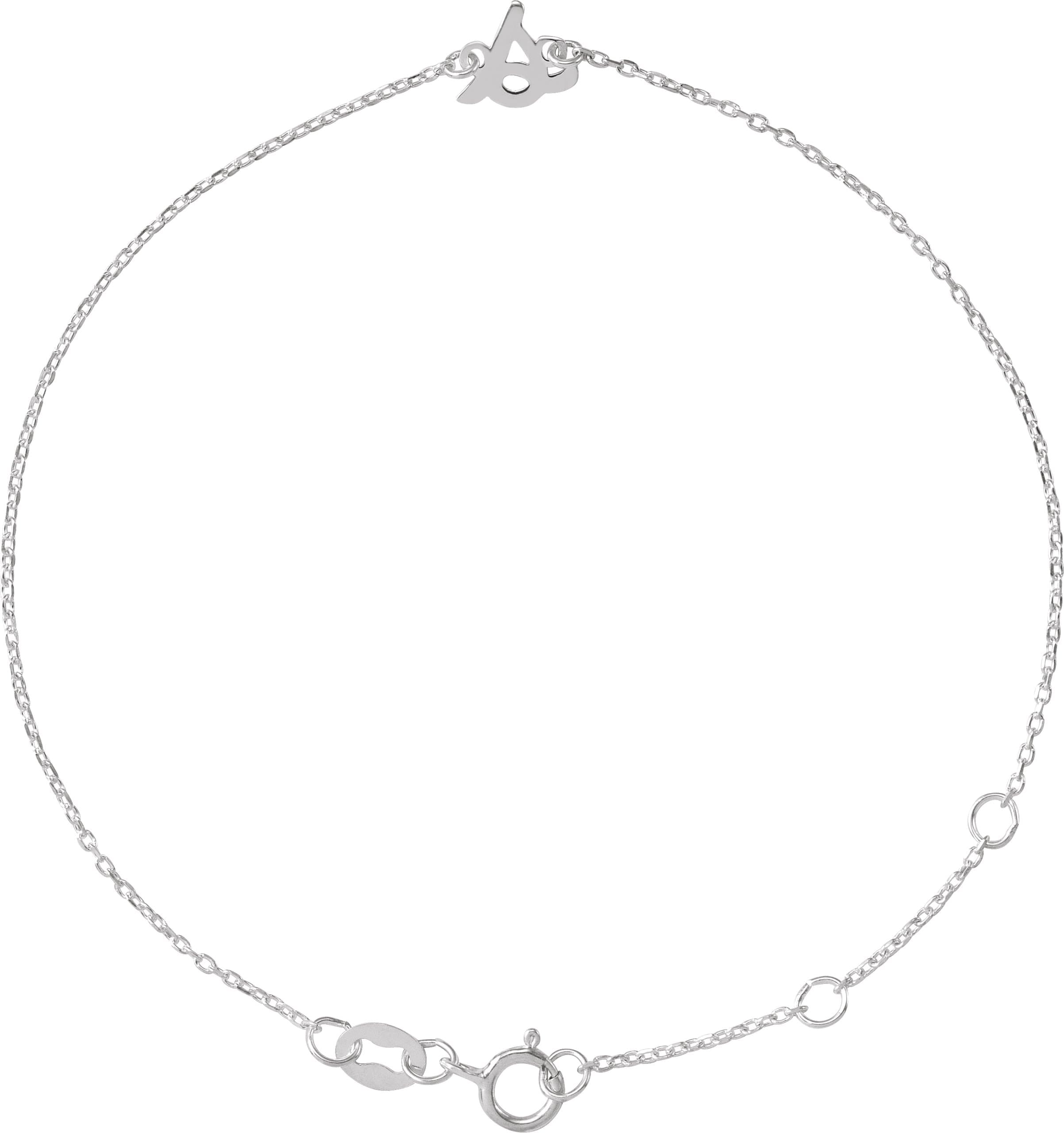 14K Rose Initial A 6 1/2-7 1/2" Bracelet